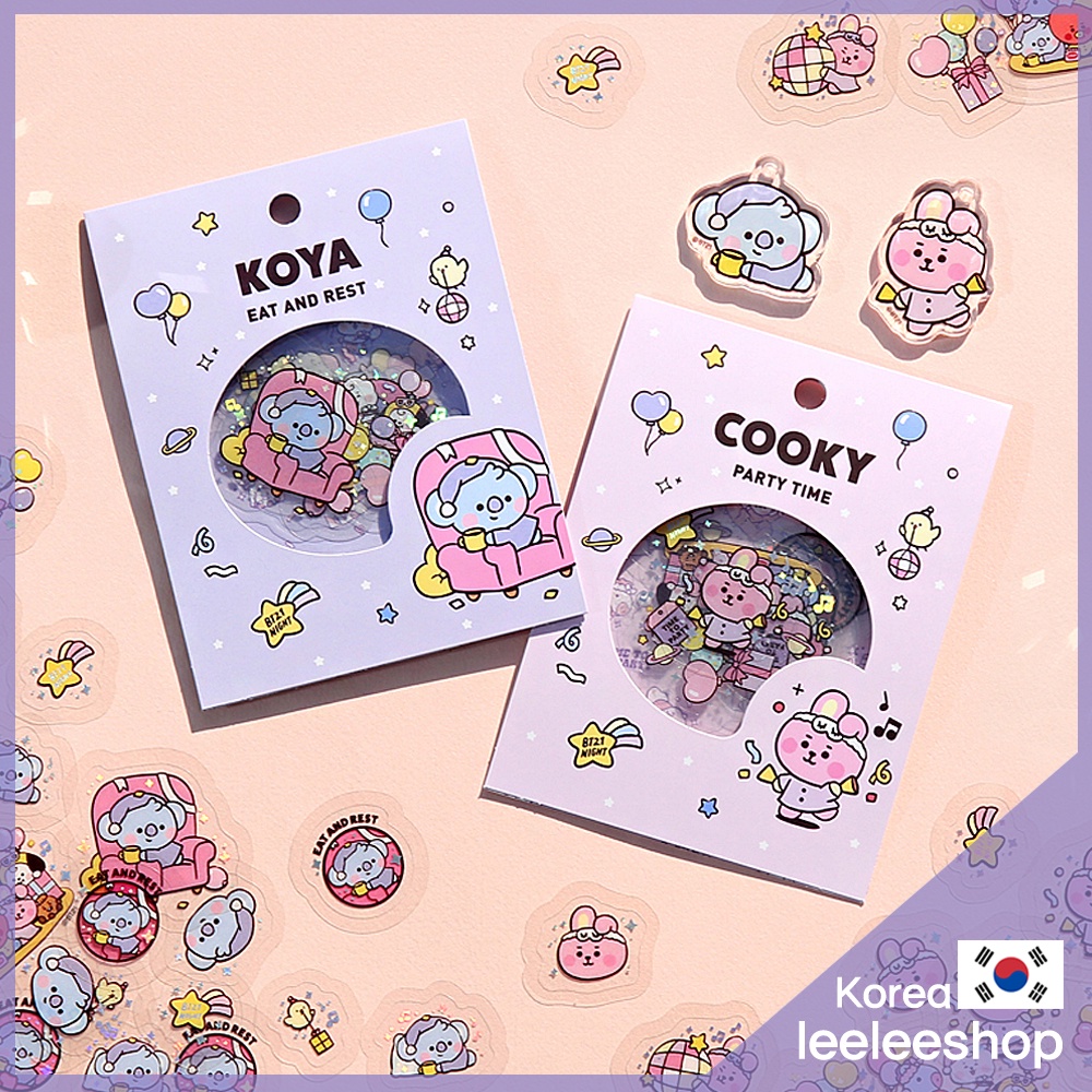 BT21 _ Flake Sticker Pack Văn phòng phẩm Đảng Hàn Quốc