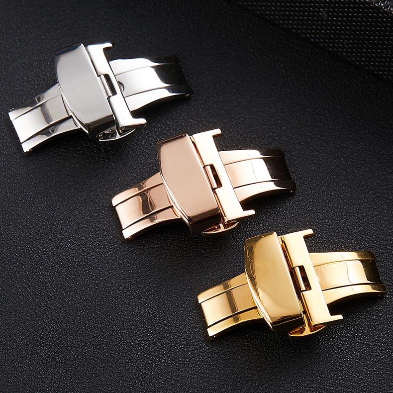 Nút Bấm Đồng Hồ Bằng Thép Không Gỉ 16 18 20 22mm 12mm