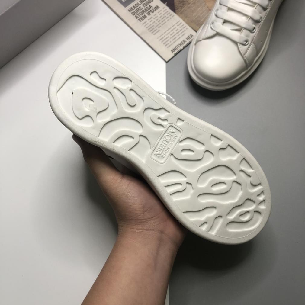 Giày Mc Queen, Giày Sneaker MCQ Trắng Gót Nhung Đen, Tăng Chiều Cao 5cm Full Size | MCGDN001