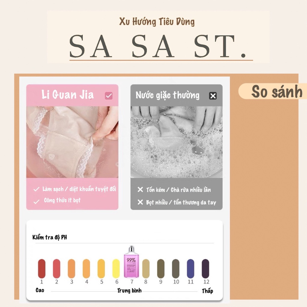 Nước Giặt Đồ Lót Chuyên Dụng - Sạch Khuẩn Tới 99% Bảo Vệ Vùng Da Nhạy Cảm Chai 260ml