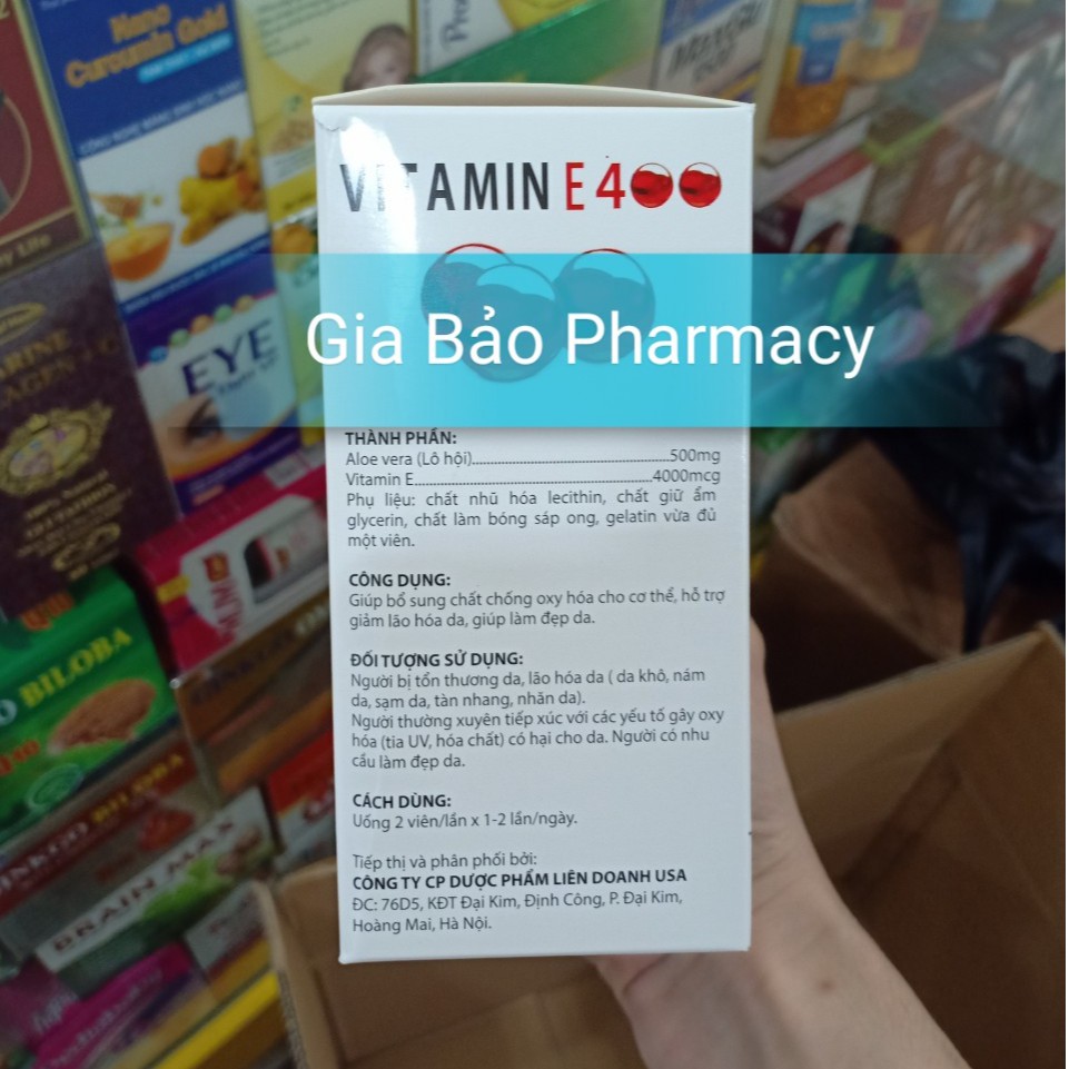 Viên uống VITAMIN E400 hộp 100 viên giúp chống lão hóa,đẹp da