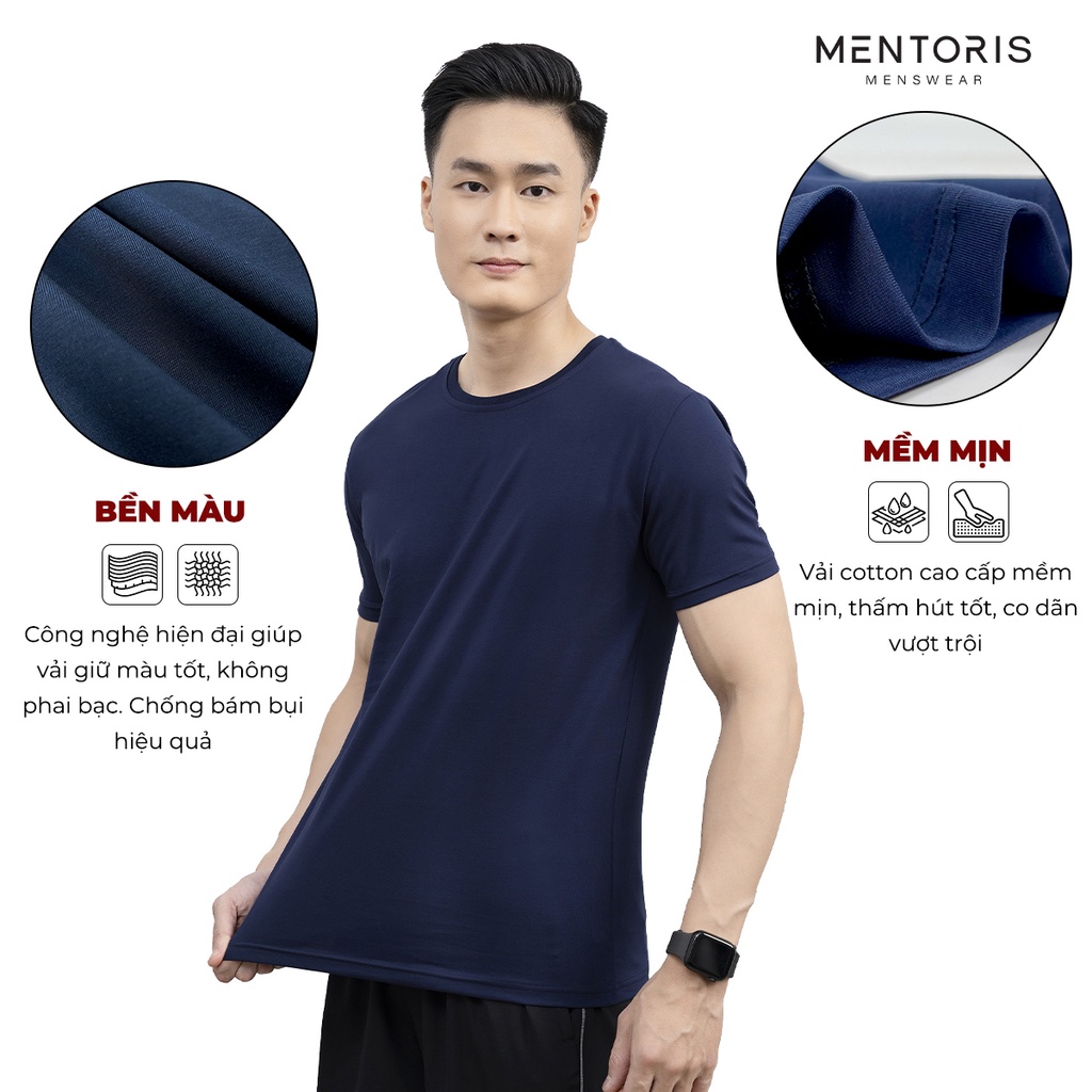 Áo Thun Nam Ngắn Tay 4 Màu Phong Cách Thể Thao Khoẻ Khoắn Năng Động MTS01 thương hiệu MENTORIS