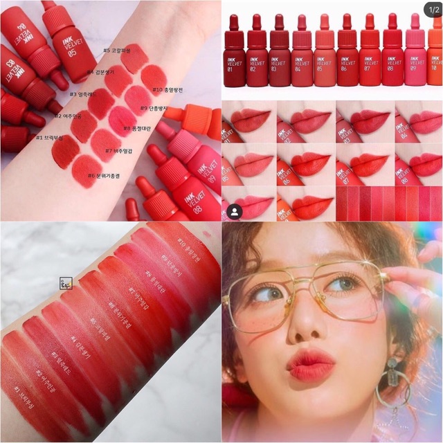 💥Son Kem Lỳ Peripera Lip Tint Ink Velvet Tint mẫu mới 2019