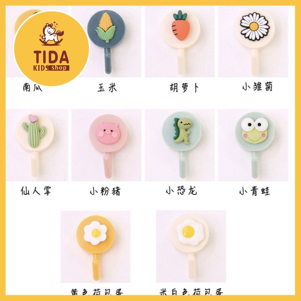 Móc Treo Đồ Cute ⚡️ HOT TREND ⚡️ Nhiều Mẫu Đáng Yêu Dán Tường, Đồ Dùng Học Tập, Văn Phòng Phẩm TiDa Kids Shop