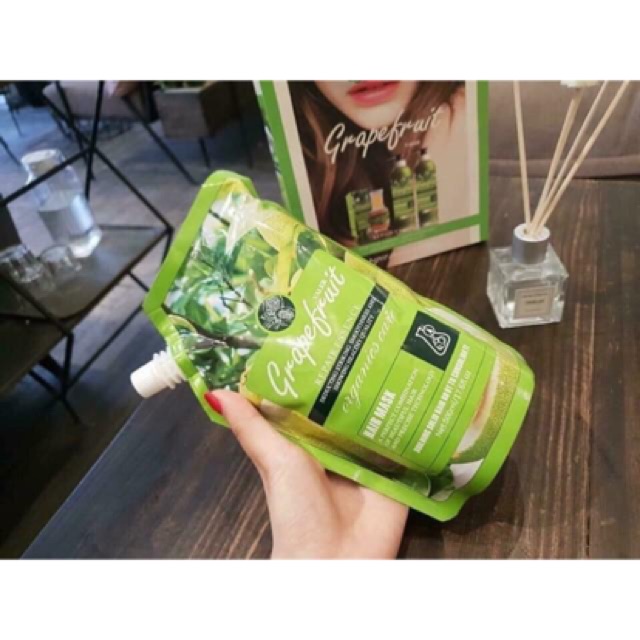 KEM HẤP - Ủ- XẢ PHỤC HỒI TÓC BƯỞI GRAPEFRUIT SIÊU MỀM MƯỢT DẠNG TÚI 500ML