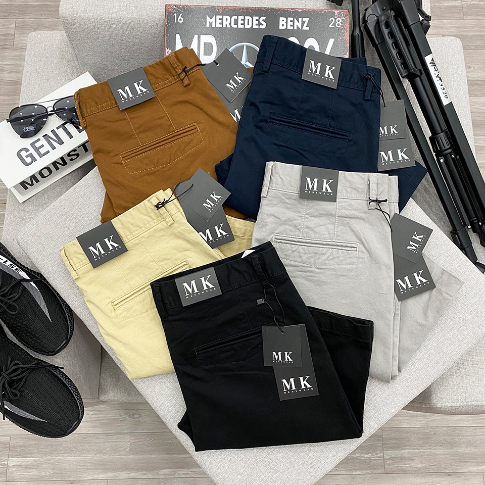 Quần short kaki nam basic Wash co giãn 4 chiều mềm mịn không xù lông