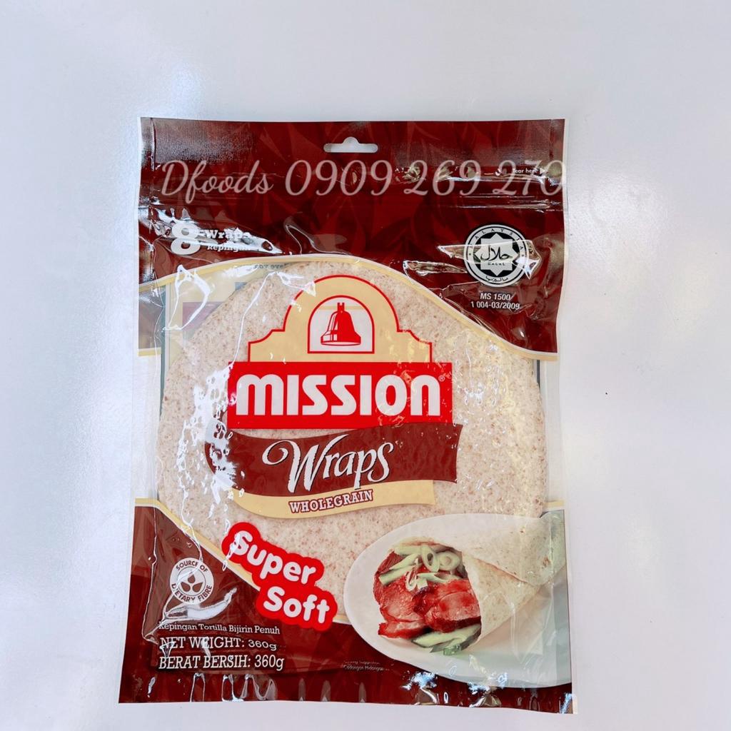 Vỏ bánh Roti Tortillas Wraps Mission gói 360g 8PCS