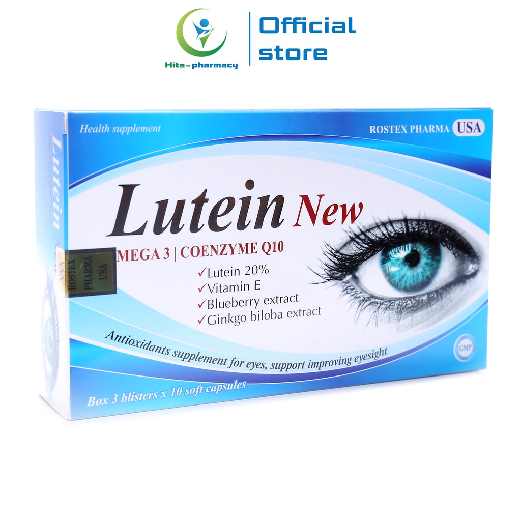 Viên uống sáng mắt HDPHARMA Lutein Omega 3 giảm khô mắt, mờ mắt, mỏi mắt - 30 viên [Lutein New]