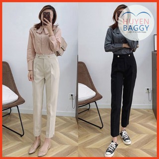 Thời Trang Nữ Quần Baggy Nữ Công Sở Hai Khuy Kiểu Mới Chất Cực Đẹp (Ảnh Tự Chụp)