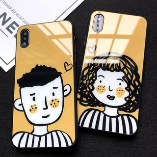 ốp lưng kính iphone hình chàng trai cô gái ốp lưng cho iphone 6 7 8 plus x xr xs max 11 pro max k184
