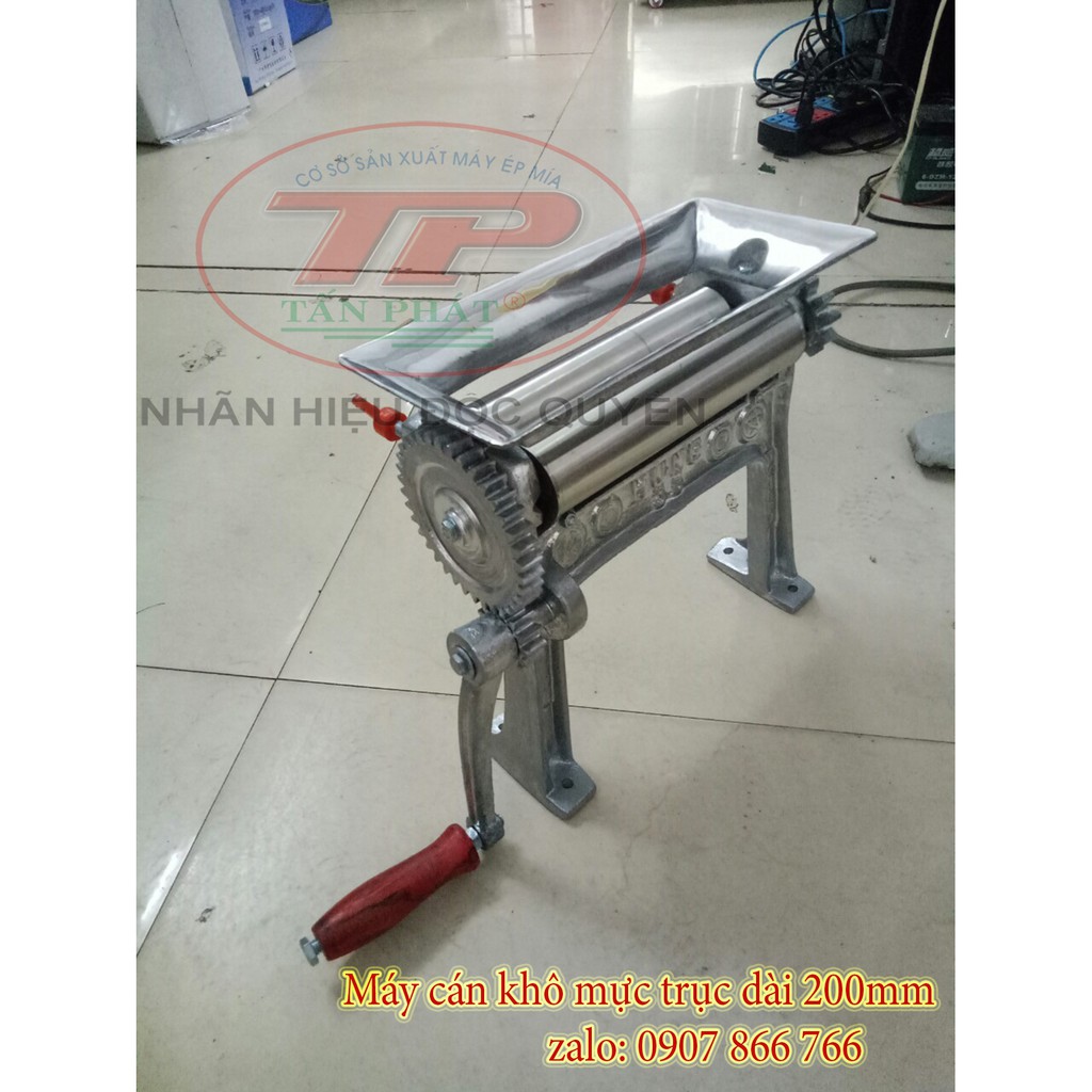 Máy cán khô mực lớn - trục cán dài 200mm