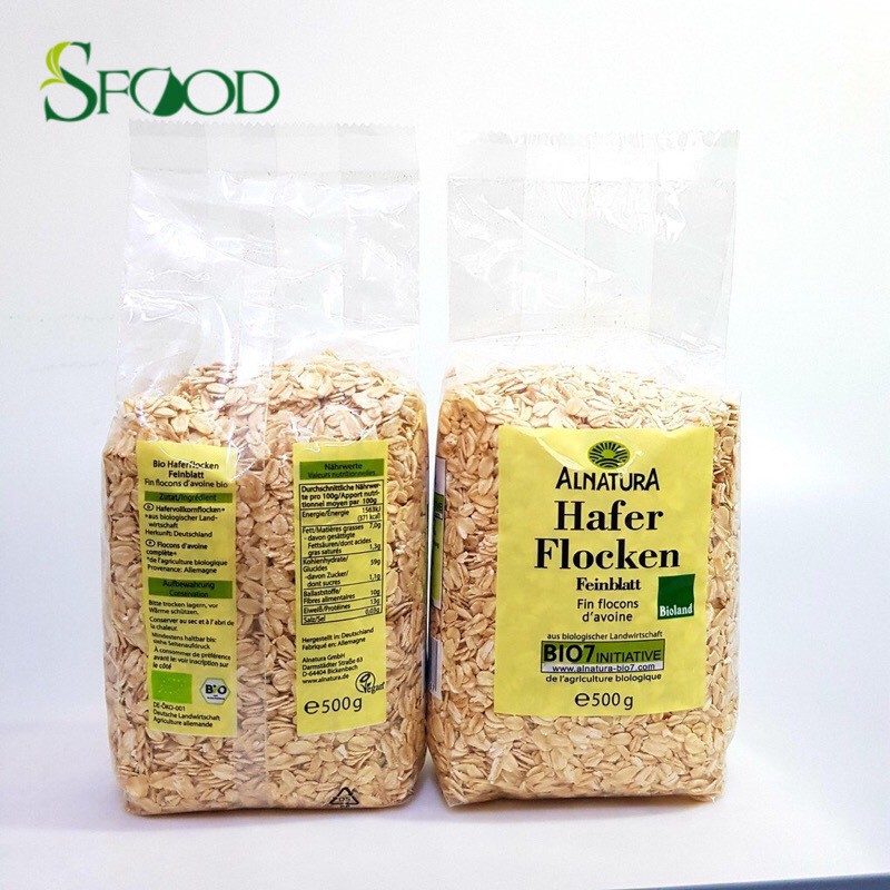 Yến Mạch Hafer Flocken gói 500gram đạt tiêu chuẩn hữu cơ Châu Âu