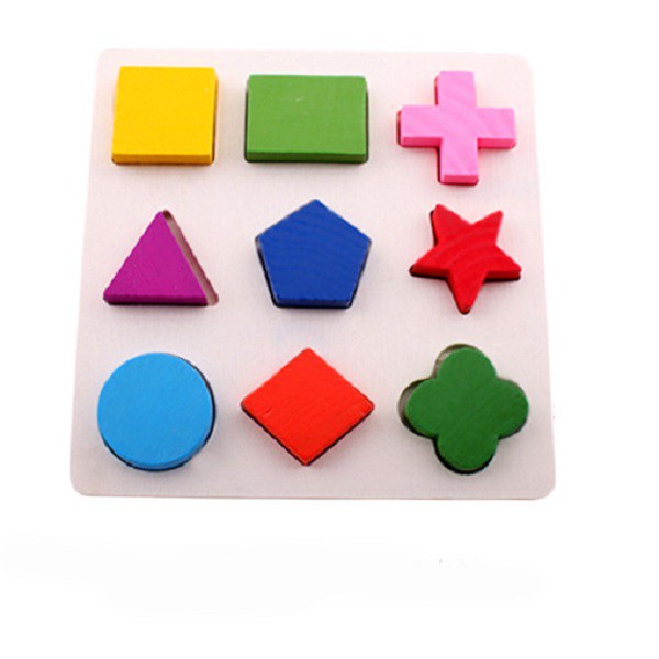 Đồ chơi gỗ giáo cụ Montessori combo 3 bảng lắp ghép hình khôi