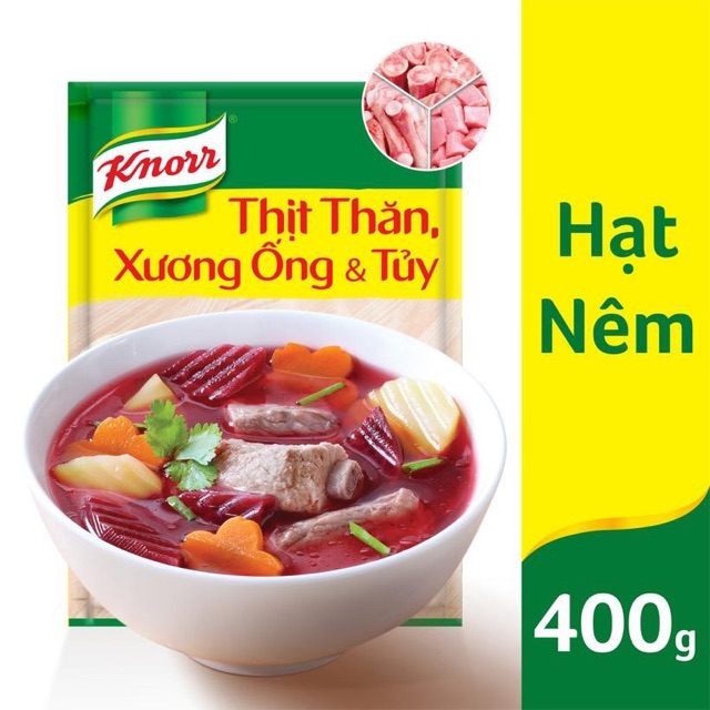 Túi Hạt Nêm Knorr 170g/400g-Thịt Thăn, Xương Ống và Tủy Bổ Sung Vitamin A