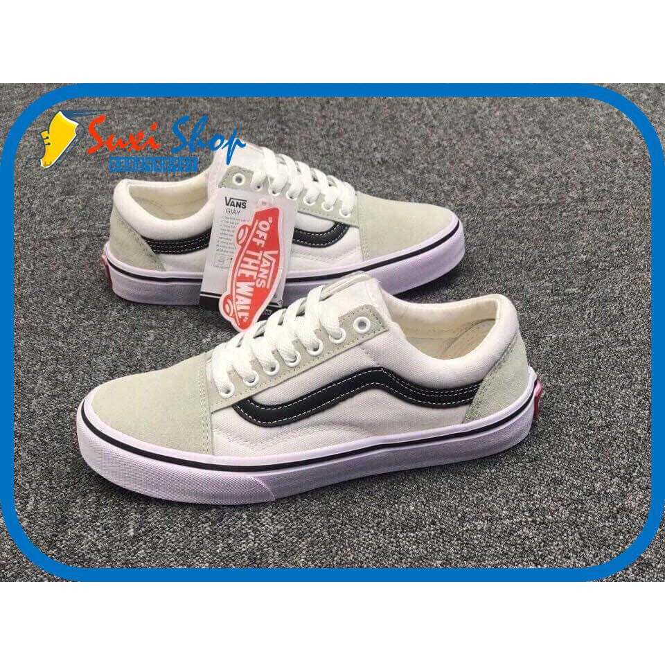 Giày Vanz old skool vá da vạch màu đen