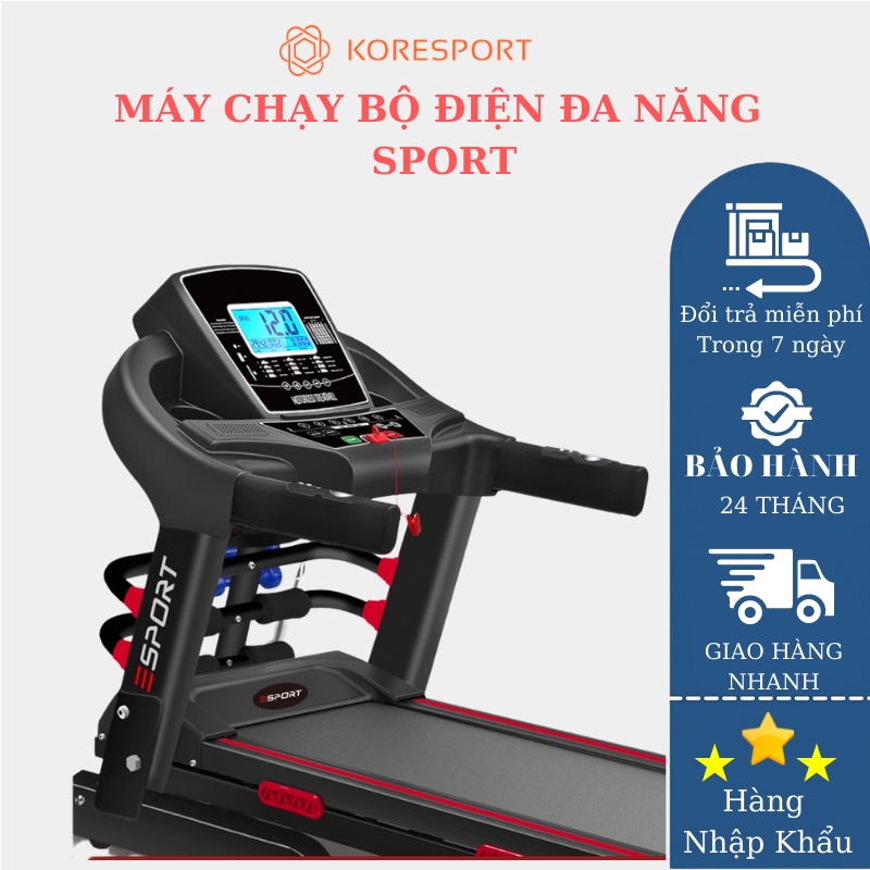 Máy chạy bộ King Sport kèm Máy đánh mõ bụng Đai chạy 5 lớp giảm ồn điều chỉnh tốc độ nhanh
