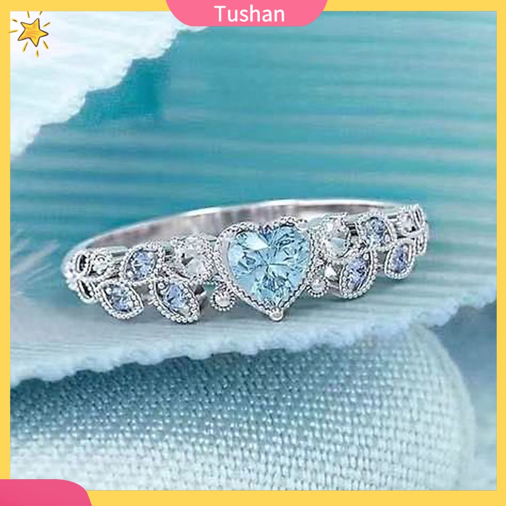 Nhẫn đính hôn mạ điện nhẹ đính đá tinh tế