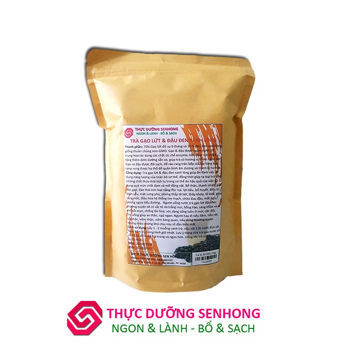 Trà gạo lứt đỏ mix Đậu đen xanh lòng (1kg) Rang củi theo phương pháp thực dưỡng Ohsawa