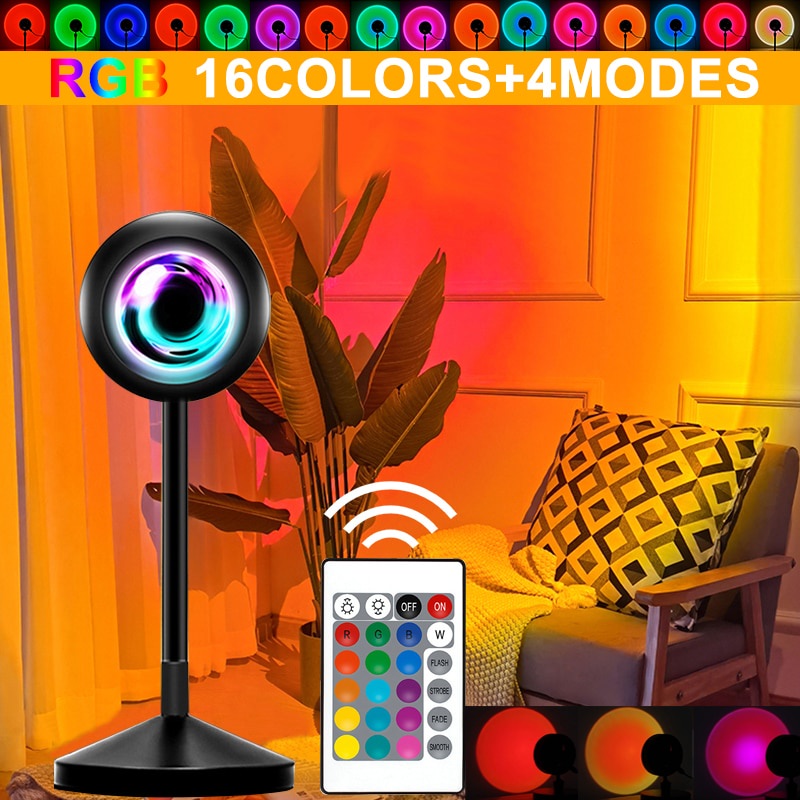 🔥Đèn hoàng hôn 16 màu🔥Đèn Cầu Vồng có điều khiển LED RGB - Sunset lamp sống ảo chụp ảnh quay video tiktok