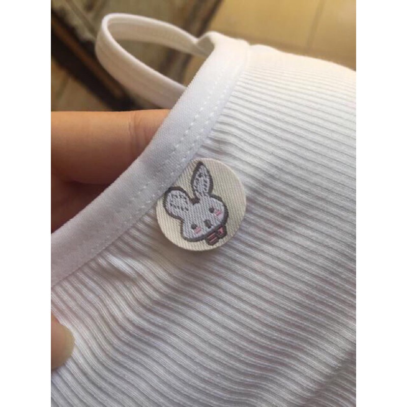 Áo bra học sinh, áo lá tem thỏ cotton tăm mềm đẹp 6059
