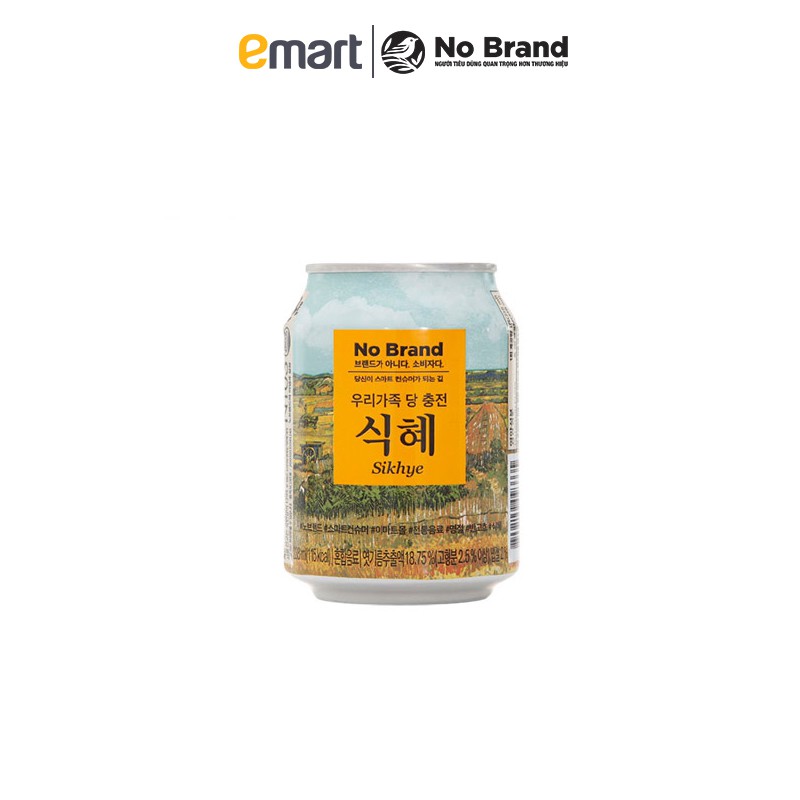 [Mã FMCGM25 - 10% ĐH 150K] Nước Gạo Rang Sikhye No Brand Lon 238ml - Emart VN