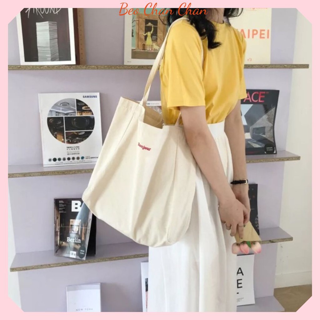 TÚI TOTE TRẮNG TÚI TOTE BONJOUR