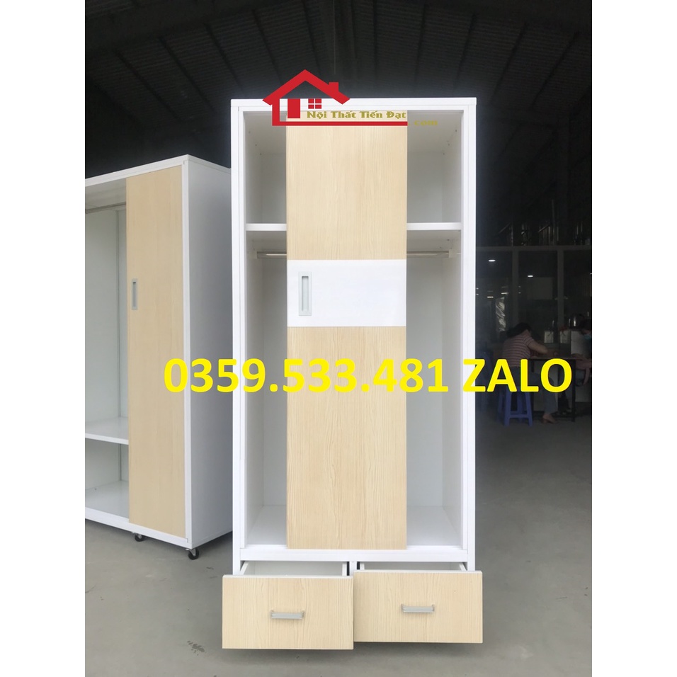 Tủ quần áo 2 cánh lùa nhựa Đài Loan 1m6,1m8x80 mẫu đẹp Freeship HCM