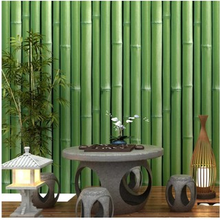 Cuộn 5m giấy dán tường cây tre 3D - khổ rộng 45cm co keo sẵn