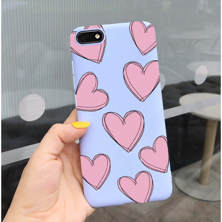 Huawei Y5 Y6 Y7 Prime 2017 2018 Y5 2018 Y9 Prime 2019 Silicone Phone Case Cover Lovehart  Soft TPU Casing