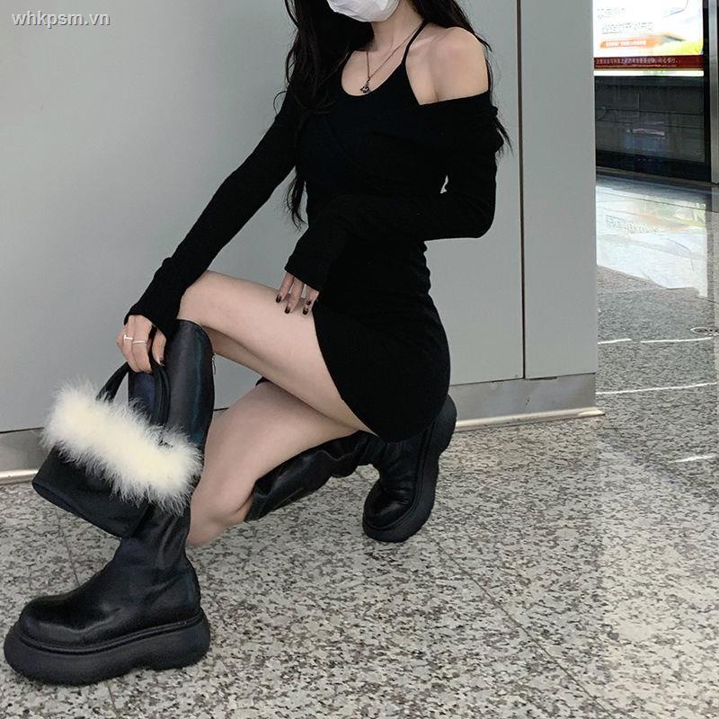 Đầm Giả Hai Mảnh Dáng Ôm Màu Đen Gợi Cảm Thời Trang Mùa Hè