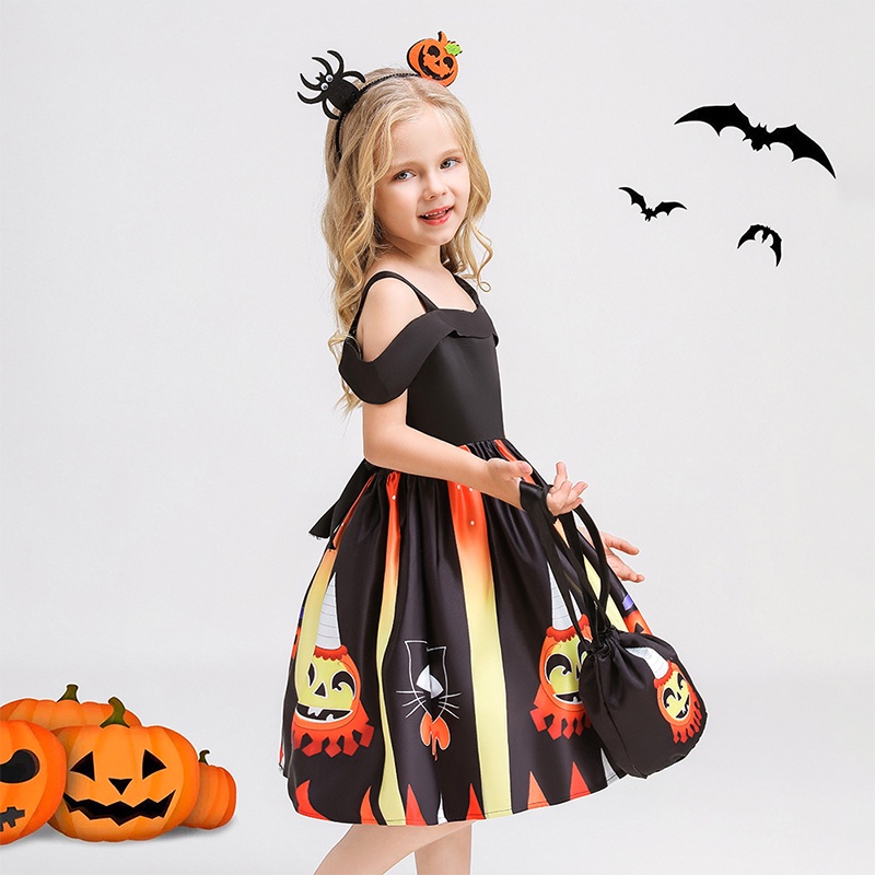 Đầm Hóa Trang Halloween Nhân Vật AKKU Xinh Xắn Cho Bé Gái