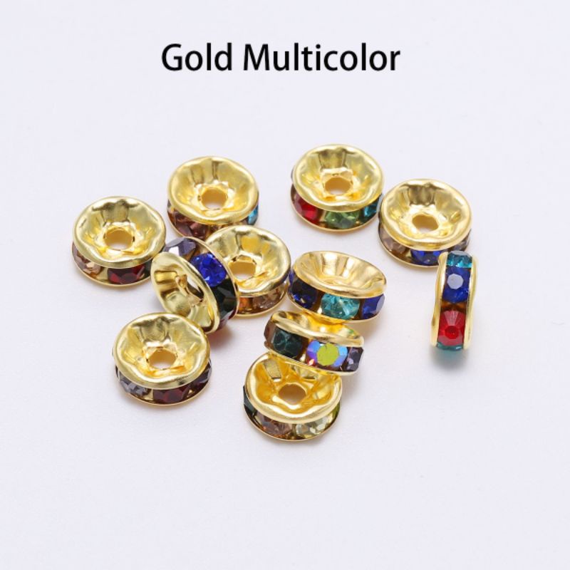 CharmTrụ bánh xe đính pha lê 7 màu cao cấp