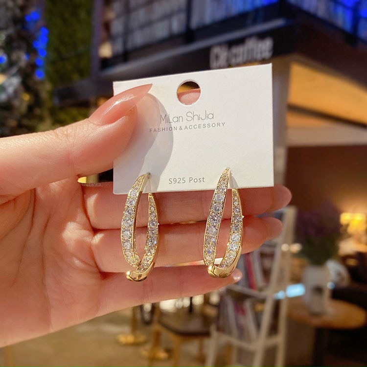 Bông tai nữ đính cườm đẹp MLA444