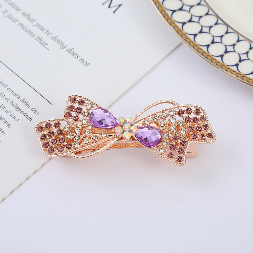 Kẹp đuối tóc hình nơ đính đá cho nữ_Mẫu mới