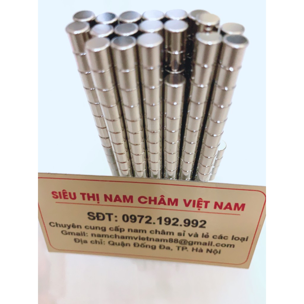 Bộ 10 viên nam châm đất hiếm D6x6mm siêu hút