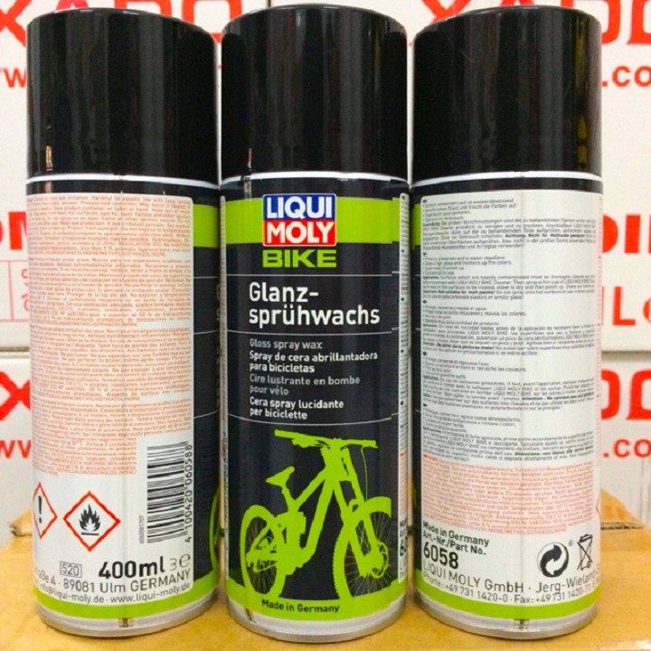 Sáp đánh bóng sơn xe đạp LIQUI MOLY Bike Gloss Spray Wax 6058 400ml