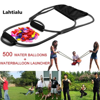 Lahtialu 3-Person Water Bombs Launcher Slingshot with 500Pcs Balloons Outdoor Game Toy