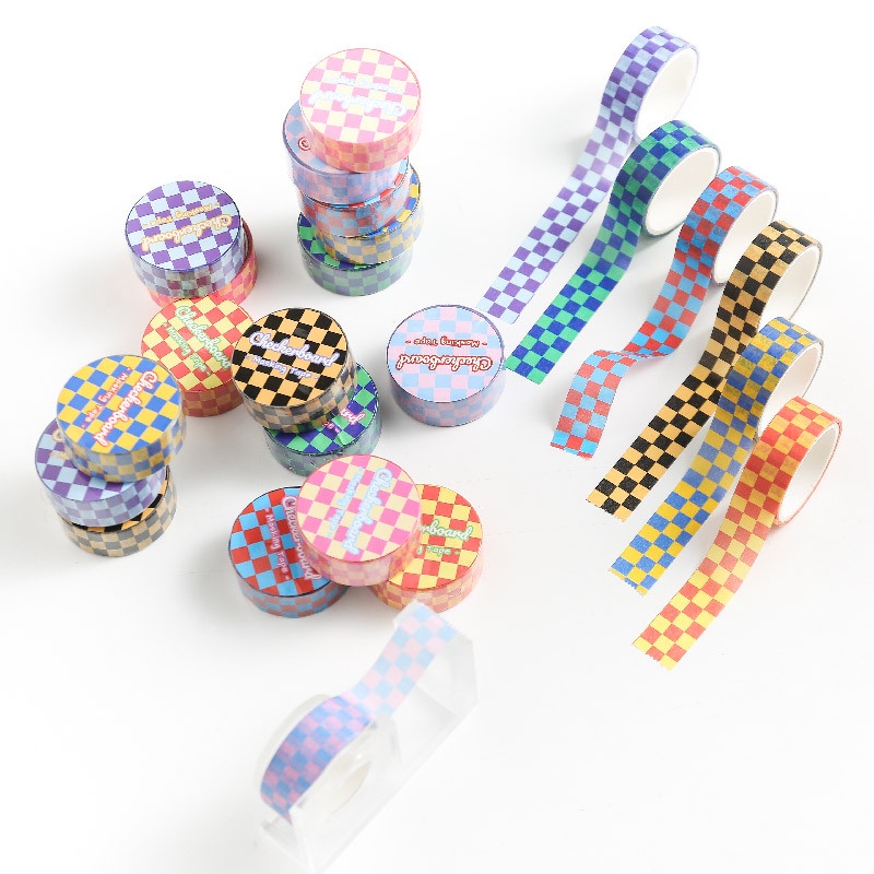 Băng Keo Giấy Washi Tape Checkerboard Gingham Cơ Bản