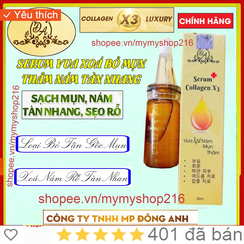 SERUM VUA NÁM MỤN COLLAGEN X3 CHÍNH HÃNG ĐÔNG ANH LUXURY - Cải thiện mụn, loại bỏ các loại mụn, nám