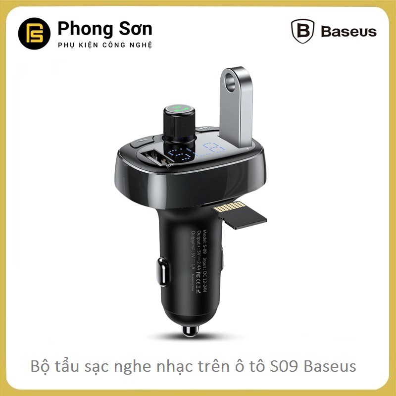 Bộ tẩu sạc nghe nhạc trên xe hơi Baseus S09 FM Transmitter Modulator Bluetooth