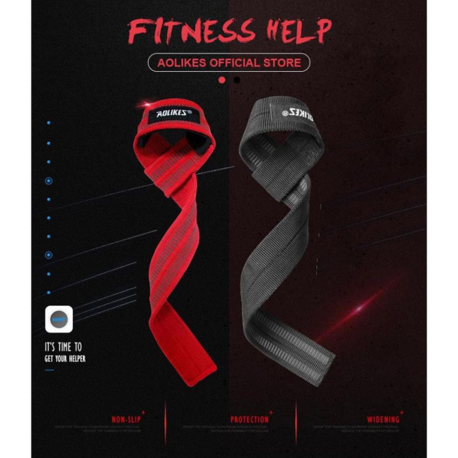 1 cặp Dây kéo lưng Phụ Kiện thể thao Gym Aolikes Dây kéo lưng trơn cao cấp 2 chiếc (7635) TPBS