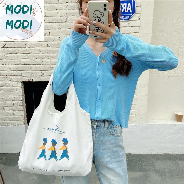 (Freeship từ 50k)MD198- TÚI TOTE TRẮNG IN HÌNH 1 HOẶC 3 CÔ GÁI