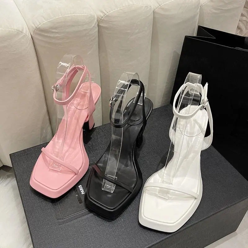 Sandal Cao Gót Mũi Vuông Thiết Kế Mới Thời Trang Mùa Hè 2022 Dành Cho Nữ