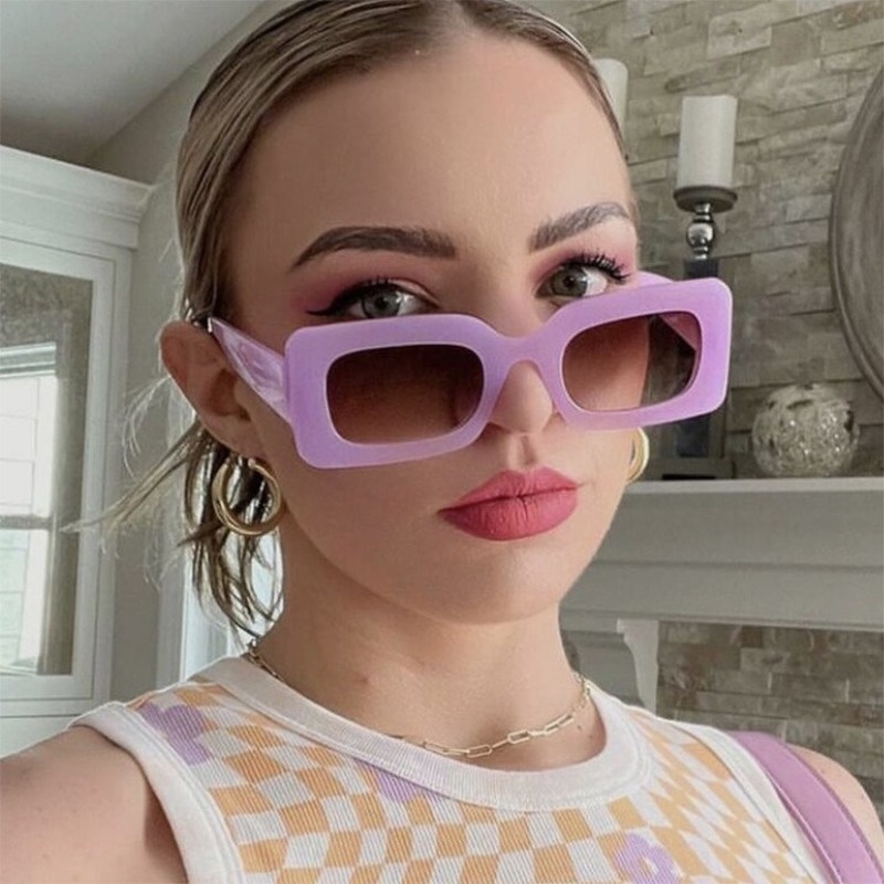 (KIQI-FASHION) COD Kính Mát Vuông Chống Tia Uv400 Thời Trang Dành Cho Cả Nam Và Nữ