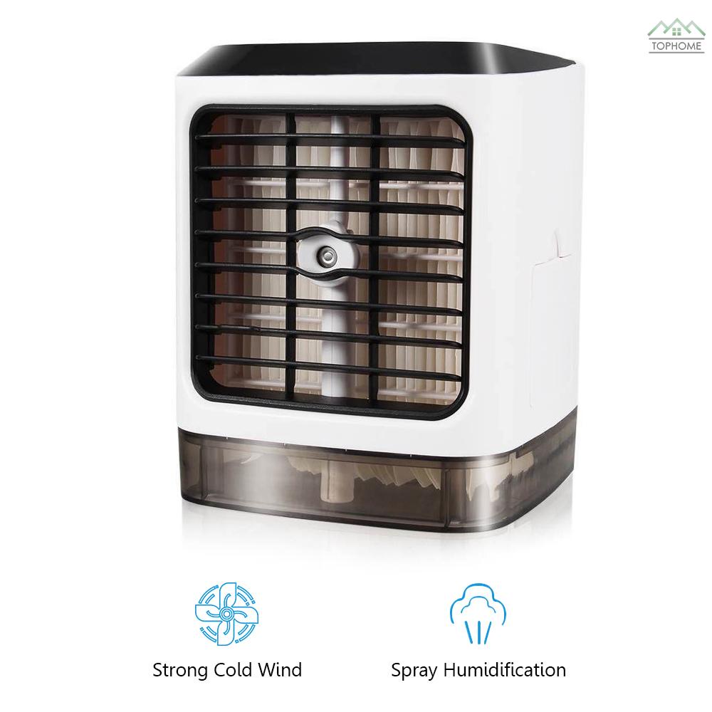 Fan  Ť Portable Mini Air Conditioner with 433MHz Remote Control Desktop Air Cooler Humidifier USB Mini Fan with LED Light for Home or Office