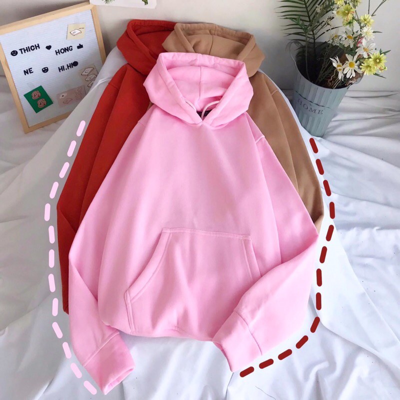Áo Hoodie Basic Túi Bụng Màu Mới Clip Thật
