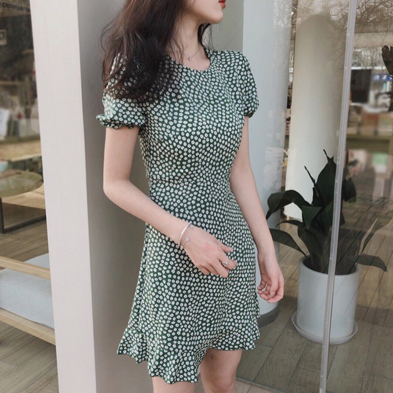Đầm Voan Hoa Xinh Xắn Theo Phong Cách Hàn Quốc Dành Cho Nữ / Size 2xl