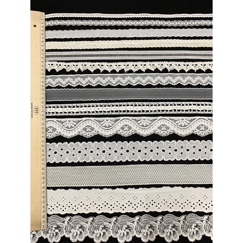 2m và 5m Ren viền trang trí quần áo,ren thun,thun ren,ren chỉ viền quần áo,đồ handmade....