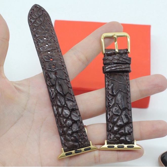 Dây Đeo Thay Thế Apple Watch II Dây Đồng Hồ Vân Gai Chân Da Cá Sấu Cao Cấp Độc Lạ Phù Hợp Với Các Series SE 7/6/5/4/3/2