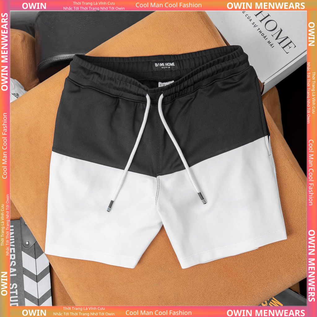 Quần short nam thể thao chất cotton dày dặn thoáng mát Quần đùi nam phối trắng độc đáo, QD03 - OWIN